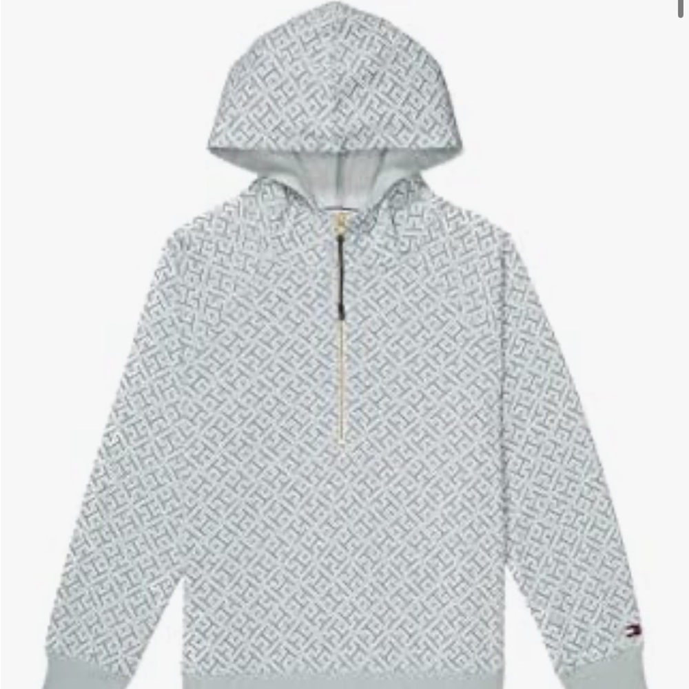 Tommy Hilfiger Adaptive Half Zip Patterned logo Hoodie XL